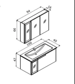 Orka Pure 100 cm Mat Beyaz Banyo Dolabı Takımı ve Boy Dolabı thumbnail 3