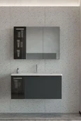 Orka Pure 80 cm Mat Antrasit Banyo Dolabı Alt Modül ve Lavabo thumbnail 2