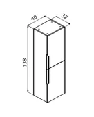 Orka Pure 40 cm Mat Antrasit Banyo Çamaşır Boy Dolabı thumbnail 2