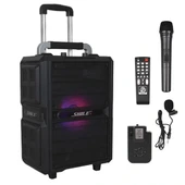 Shile Sl-2017 50 Watt Taşınabilir Seyyar Aktif Amfi Hoparlör Kablosuz El + Yaka Mikrofonlu Usb+sd+bt Kumandalı - 1