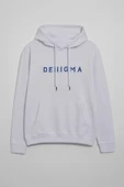 Erkek Kapüşonlu Cepli Yazı Baskılı Beyaz Sweatshirt - 2