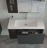 Orka Pure 80 cm Mat Antrasit Banyo Dolabı Takımı ve Boy Dolabı thumbnail 2