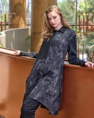 Misswhence Patchwork Cupro Tunik : 38303 siyah thumbnail 5