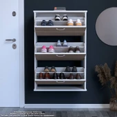 Modilayn VARBİ Asma Antre Hol 72x 115x26 cm’ lik 3 Düşer Kapak 6 Göz Bölmeli Ayakkabılık - 4