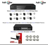 VGuard 5mp Dahili Sesli Ve Gece Renkli 8 Kameralı Tak Çalıştır Hazır IP Kamera Seti Disk Yoktur thumbnail 1