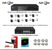 VGuard 5mp Dahili Sesli Ve Gece Renkli 8 Kameralı Tak Çalıştır Hazır IP Kamera Seti 2TB Disk thumbnail 1