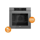 Ferre FLOWART-SILENTART Serisi Gri Set (SS038 + QBL63CPR +D079-SA) - Emaye Izgara / 75 cm Ocak thumbnail 4