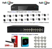 VGuard 5mp Dahili Sesli Ve Gece Renkli 16 Kameralı Tak Çalıştır Hazır IP Kamera Seti 4TB Disk thumbnail 1