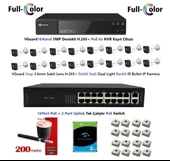 VGuard 5mp Dahili Sesli Ve Gece Renkli 16 Kameralı Tak Çalıştır Hazır IP Kamera Seti 2TB Disk thumbnail 1