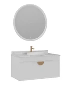 Orka Molino 100 cm Beyaz Banyo Dolabı Takımı ve Boy Dolabı thumbnail 2