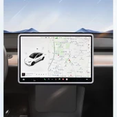TESLA MODEL Y VE JUNİPER İÇİN UYUMLU EKRAN ÇERÇEVESİ KORUMA SLİKON BEYAZ thumbnail 4