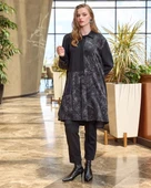 Misswhence Patchwork Cupro Tunik : 38303 siyah thumbnail 2