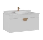 Orka Molino 100 cm Beyaz Banyo Dolabı Alt Modül ve Lavabo thumbnail 1