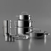 Jumbo Metalix 14 Parça Çelik Çeyiz Seti (Metalix 8 Parça Çelik Tencere Seti-Metalix Full Metal Çaydanlık-3'lü Cezve) thumbnail 1