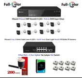 VGuard 5mp Dahili Sesli Ve Gece Renkli 8 Kameralı Tak Çalıştır Hazır IP Kamera Seti 4TB Disk thumbnail 1