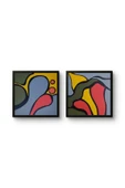 Feoly Art Modern Soyut 2’li Tablo Seti – El Boyaması – 22x22 Ev Dekorasyon Tablosu – MDF Üzeri Akrilik - 3