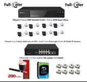 VGuard 5mp Dahili Sesli Ve Gece Renkli 8 Kameralı Tak Çalıştır Hazır IP Kamera Seti 6TB Disk thumbnail 1
