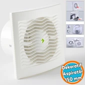 150 mm Elektrikli Fan Kirli Hava Kötü Koku Egzoz Aspiratörü Fanı Wc Mutfak Büro Banyo Havalandırma thumbnail 1