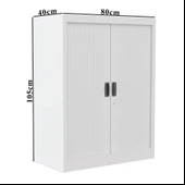 Sürgülü Kapaklı Metal Ayakkabılık – Geniş Raflı Kiler & Arşiv Dolabı thumbnail 6