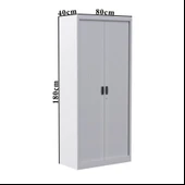 Sürgülü Kapaklı Metal Ayakkabılık – Geniş Raflı Kiler & Arşiv Dolabı thumbnail 6