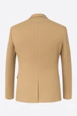 Plus Scorpion Camel Erkek Blazer Ceket – Esnek Comfort Kumaş, İtalyan Kesim, Tek Düğmeli Slim Fit Şık Model thumbnail 2