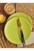 Sipahi Dekor Açık Yeşil 2 lı Pasta Takımı 20 cm Porselen thumbnail 1
