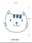 MED-048 YARI KALICI SEVİMLİ KEDİ DESEN DÖVME-TATTO - 1