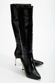 Kadın Siyah Rugan Sivri Burun İnce Topuklu Çizme thumbnail 1