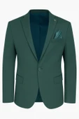Petrol Yeşili Erkek Blazer Ceket – Esnek Comfort Kumaş, Slim Fit İtalyan Kesim Tek Düğmeli Model thumbnail 1