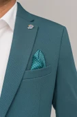 Petrol Yeşili Erkek Blazer Ceket – Esnek Comfort Kumaş, Slim Fit İtalyan Kesim Tek Düğmeli Model thumbnail 6