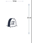 MED-121 YARI KALICI I'M OK - BEN TAMAMIM YAZILI MEZARTAŞI DESEN DÖVME-TATTO thumbnail 1