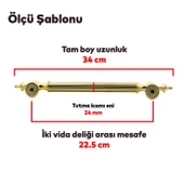 Sürgülü Kapı Çekme Kolu Tutma Kulpu Kulbu Çelik Dış Kapı Tutamağı Kol Gol Altın 22.5 Cm thumbnail 2