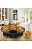 NACTUMU 7 Gözlü Silikon Airfryer Kek ve Çörek Pişirme Kalıbı, Muffin Cupcake Yapma İçin Çok Amaçlı thumbnail 4