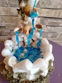 El Yapımı Deniz Kabuğu Şelale Masa Dekoru Kristal Reçine Su Efektli Kıyı Temalı Heykel Lüks Ev Hediyesi - 2