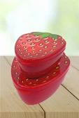 NACTUMU 2'li İç İçe Geçebilen Çilek Model Saklama Kabı Seti, 550 ml ve 250 ml Kapasiteli thumbnail 1