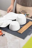 NACTUMU Büyük Silikon Bulaşık Kurutma Matı, Çok Amaçlı Tezgah Üstü Mat thumbnail 7
