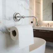 Kağıt Havluluk Krom Gümüş Metal Duvara Monte Vidalı Banyo Tuvalet Mutfak Kağıt Havluluk 25 cm thumbnail 4