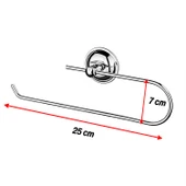 Kağıt Havluluk Krom Gümüş Metal Duvara Monte Vidalı Banyo Tuvalet Mutfak Kağıt Havluluk 25 cm thumbnail 3