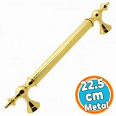 Sürgülü Kapı Çekme Kolu Tutma Kulpu Kulbu Çelik Dış Kapı Tutamağı Kol Gol Altın 22.5 Cm thumbnail 1