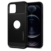 Spigen iPhone 12 Pro / iPhone 12 ile Uyumlu Kılıf Rugged Armor Matte Black thumbnail 3