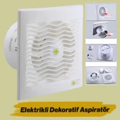 Banyo Wc Mutfak Büro Aspiratörü Elektrikli 100 mm Havalandırma Fan Kirli Hava Kötü Koku Egzoz Fanı thumbnail 1