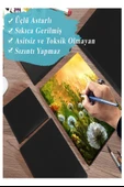 Mini Şövale Siyah Tuval 10x10 15x15 20x20 cm 3 Adet Akrilik Boya 6 Renk ve Fırça Mini Siyah Tuval Masaüstü Küçük Şövale thumbnail 7