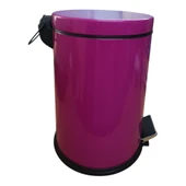 12 lt Pedallı Metal Çöp Kovası Fuşya - 3