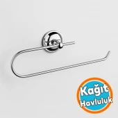 Kağıt Havluluk Krom Gümüş Metal Duvara Monte Vidalı Banyo Tuvalet Mutfak Kağıt Havluluk 25 cm thumbnail 1