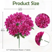 Yapay Çiçek Fuşya 7li Yıldız Çiçeği Demeti 40*30cm thumbnail 3
