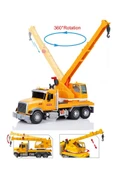 Işıklı Sesli Pilli Amerikan Tip Oyuncak Vinç Kamyonu İş Makinesi thumbnail 2