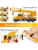 Işıklı Sesli Pilli Amerikan Tip Oyuncak Vinç Kamyonu İş Makinesi thumbnail 4