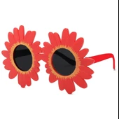 Kırmızı Renk Papatya Şekilli Parti Gözlüğü 18x10 Cm thumbnail 4