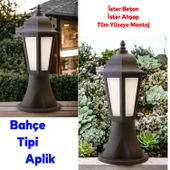 Sokak Bahçe Aplik Lamba Setüstü Aydınlatma Lale Bahçe Duvar Üstü Armatürü E27 Duy Siyah Plastik thumbnail 5