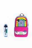 Benetton Gökkuşağı Desenli Okul Seti(İlkokul Çantası, Mavi Matara) thumbnail 1